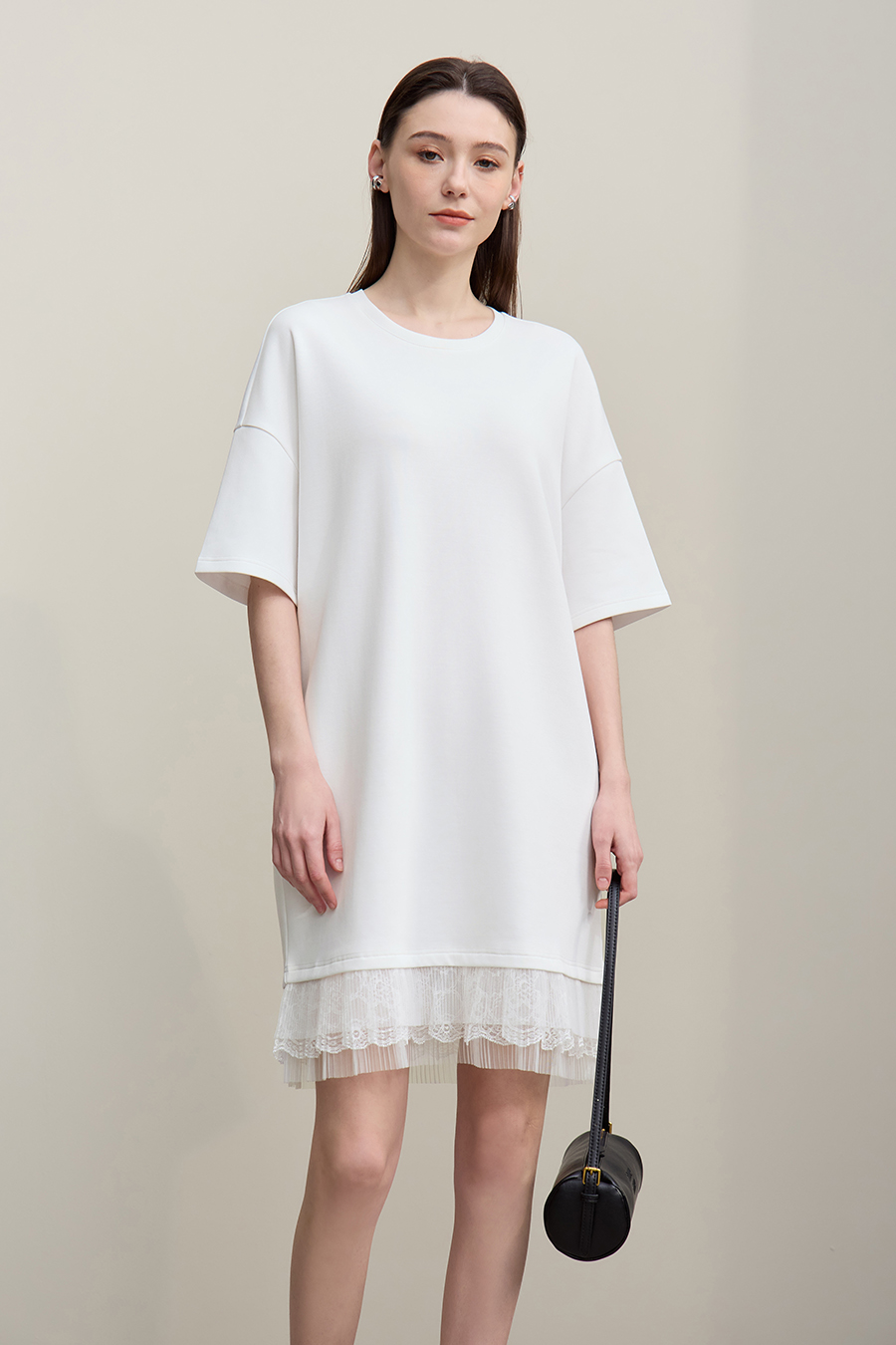 Lace Patchwork Drop Shoulder Dress