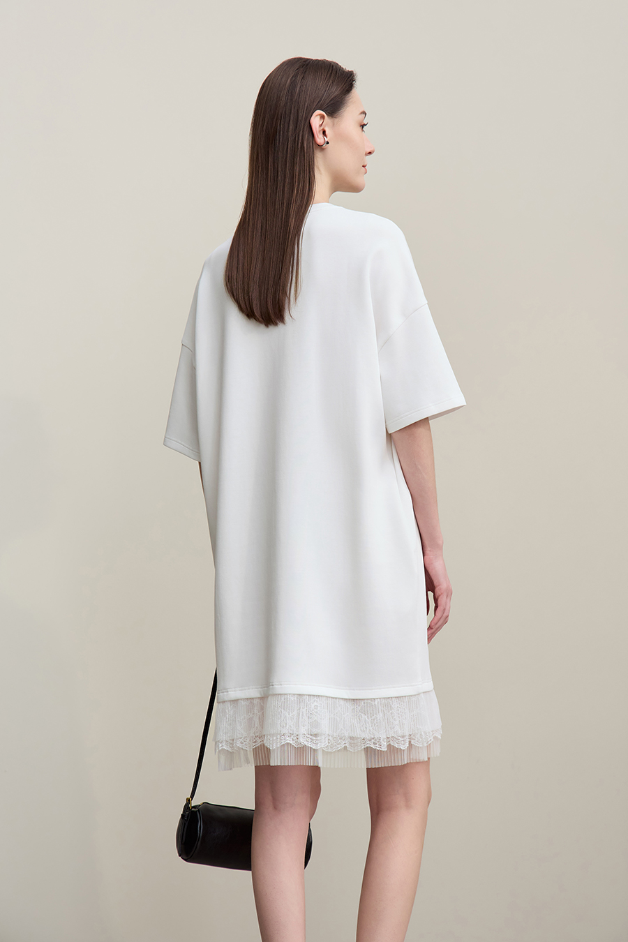 Lace Patchwork Drop Shoulder Dress