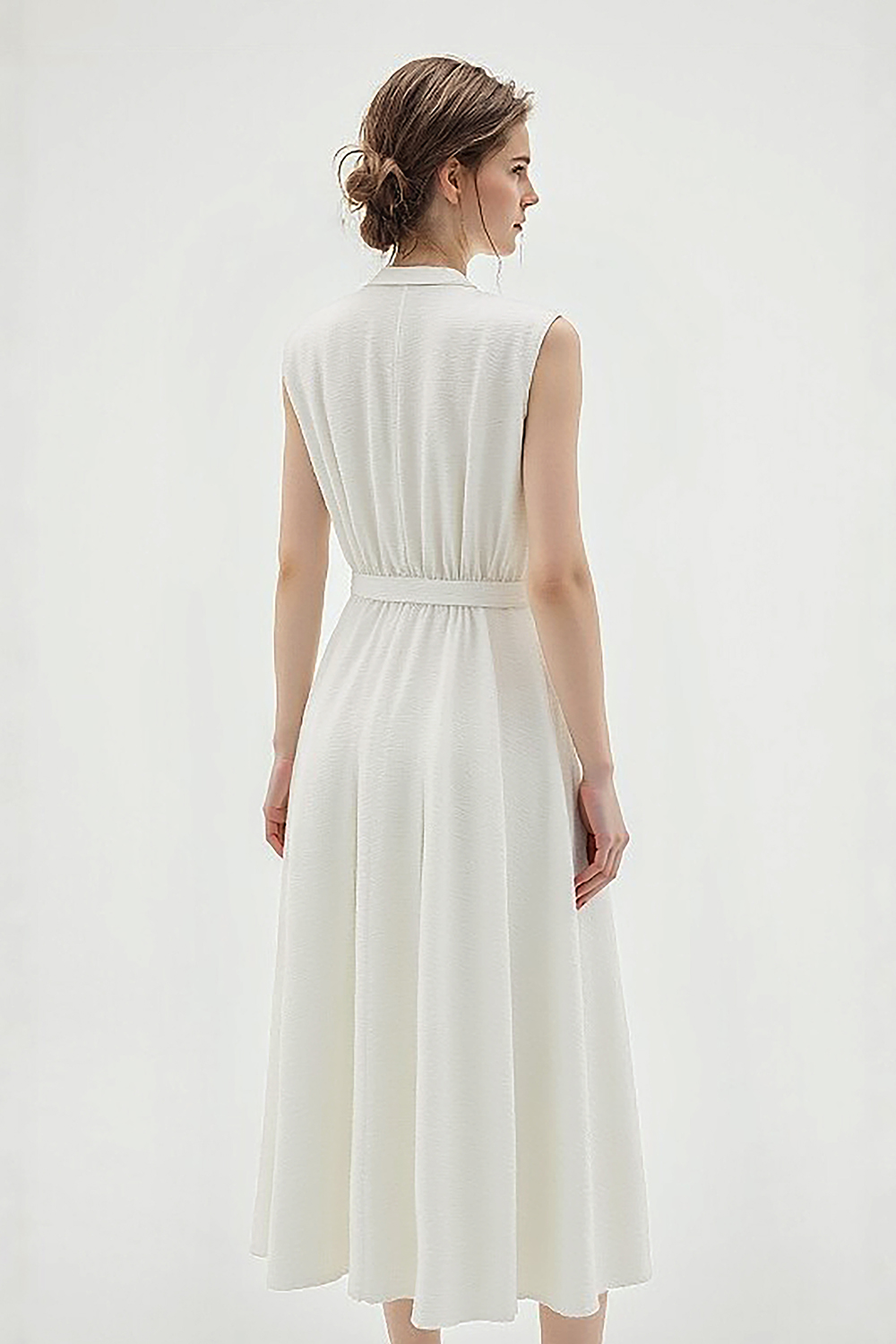 Lyocell Wool Blend Dress|AMII