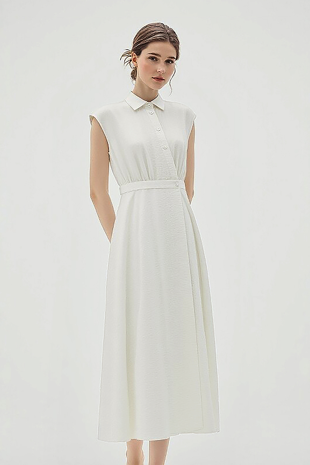 Lyocell Wool Blend Dress|AMII