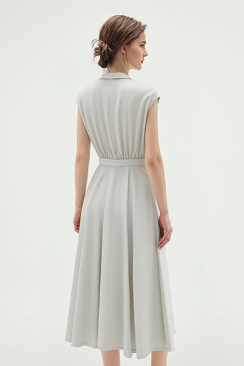 Lyocell Wool Blend Dress|AMII