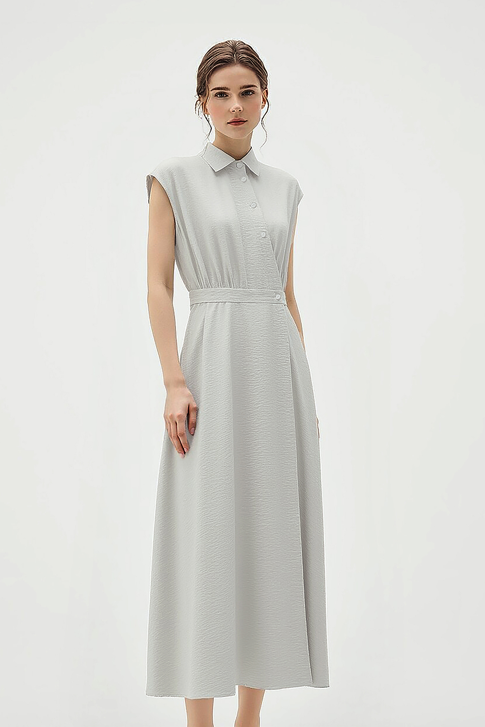 Lyocell Wool Blend Dress|AMII