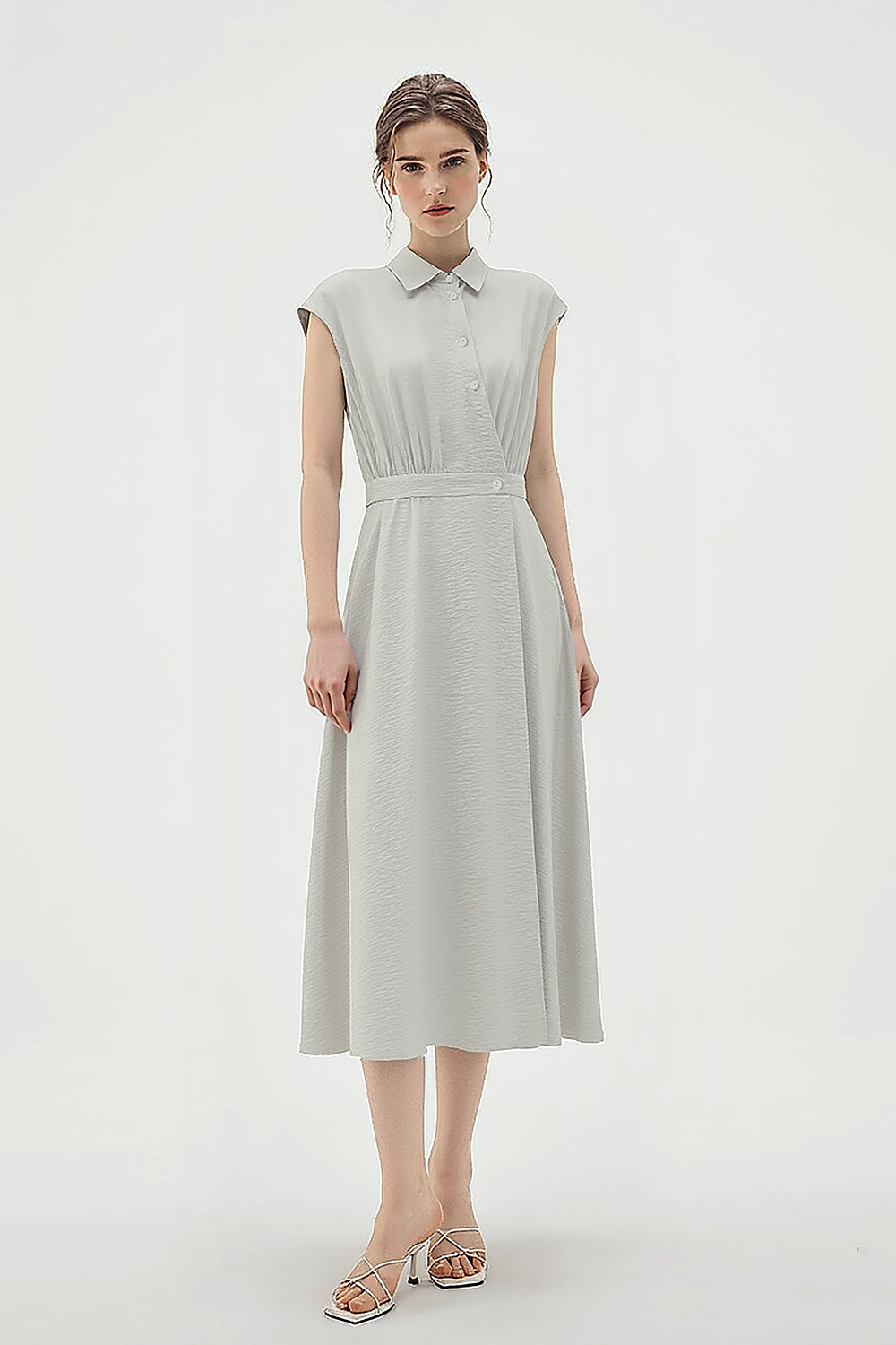 Lyocell Wool Blend Dress|AMII