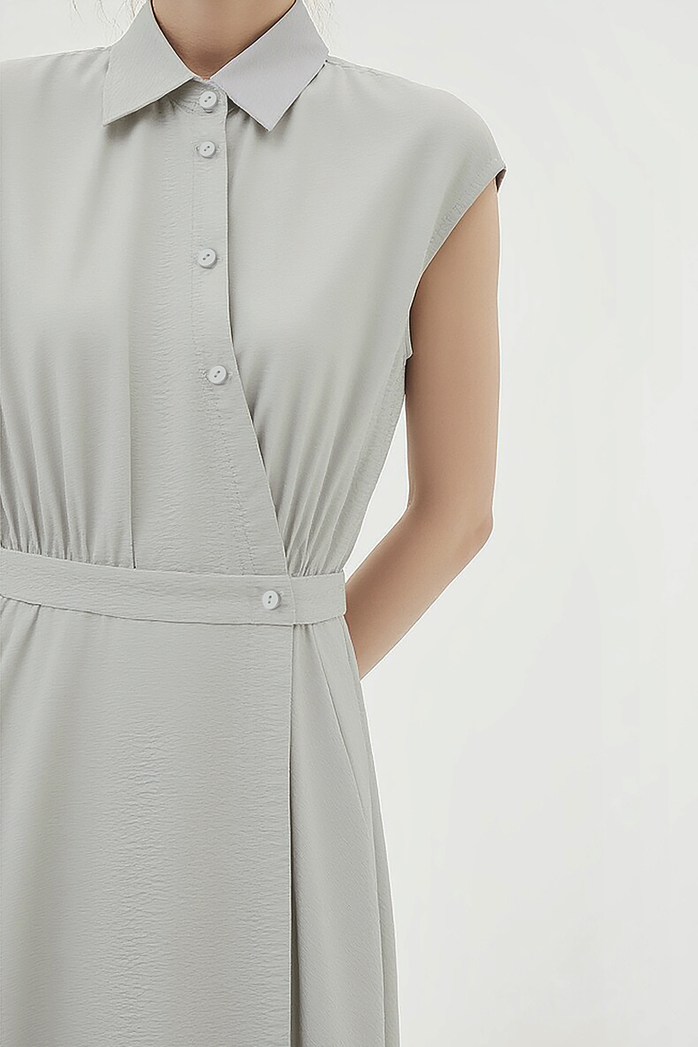 Lyocell Wool Blend Dress|AMII