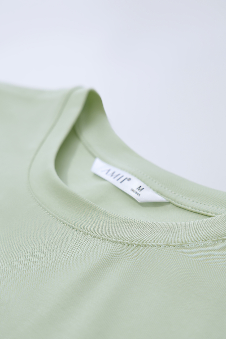 Embroidered Print Stretch Cotton T-Shirt|AMII
