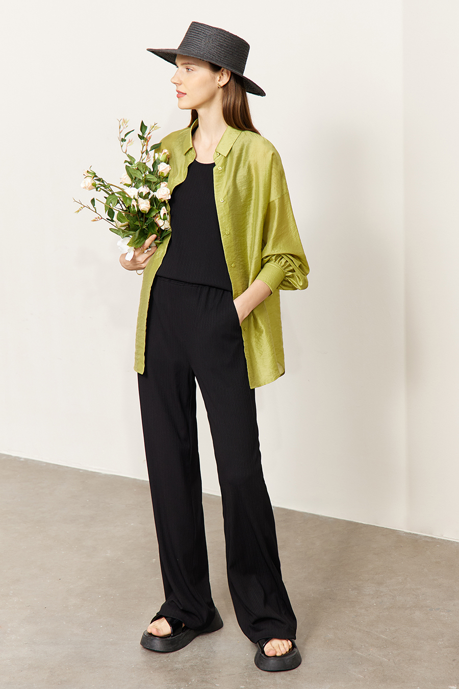 Knit Ribbed Casual Pants