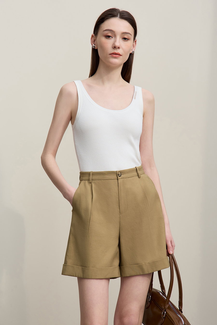 Cuffed Casual Shorts