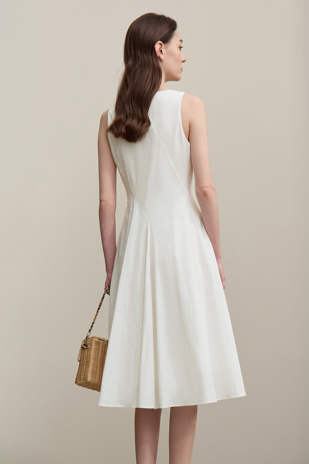 Jacquard Sleeveless Dress|AMII