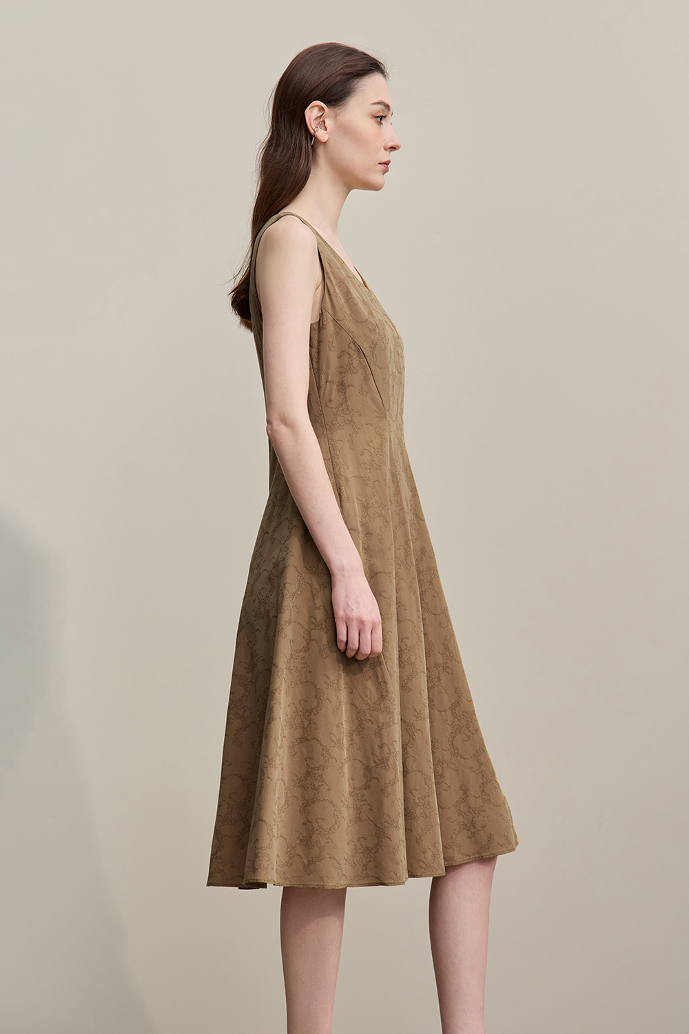 Jacquard Sleeveless Dress|AMII