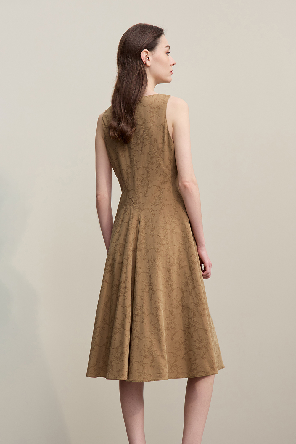 Jacquard Sleeveless Dress|AMII