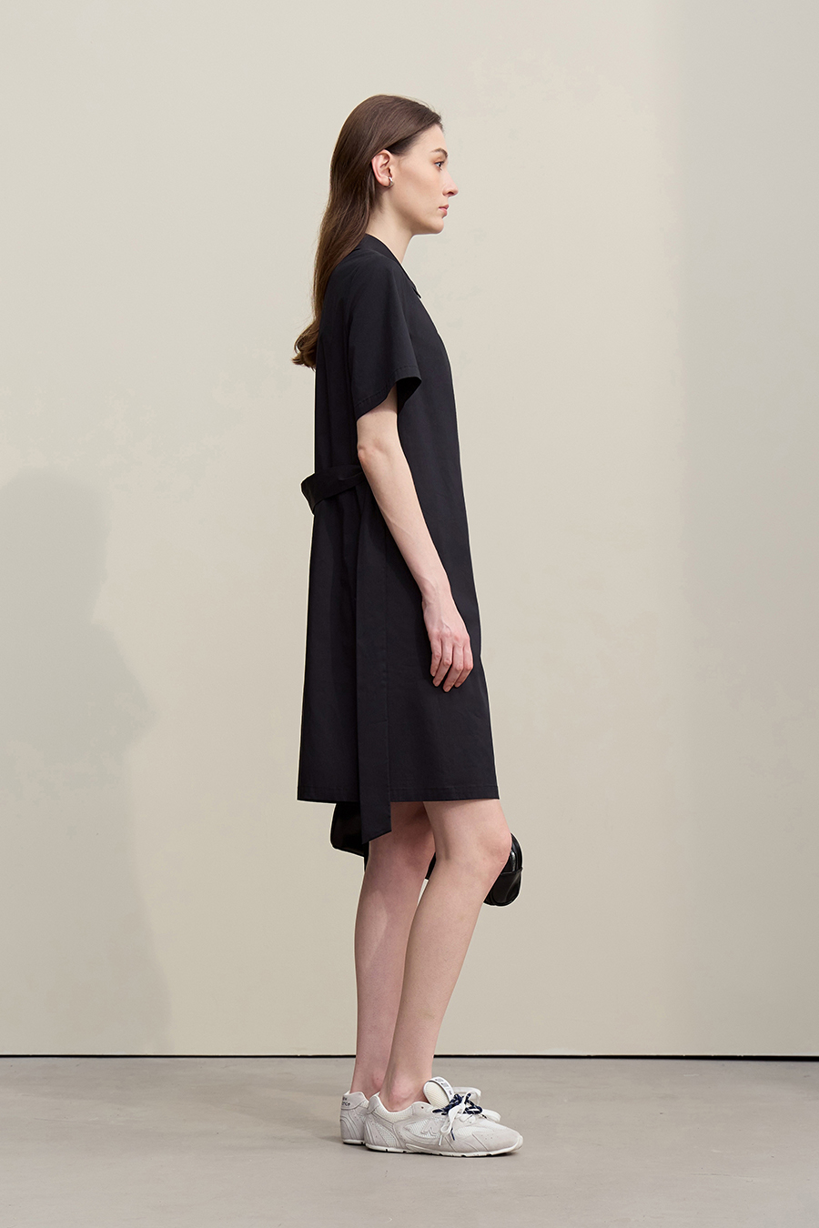 Belted Lapel Dress|AMII