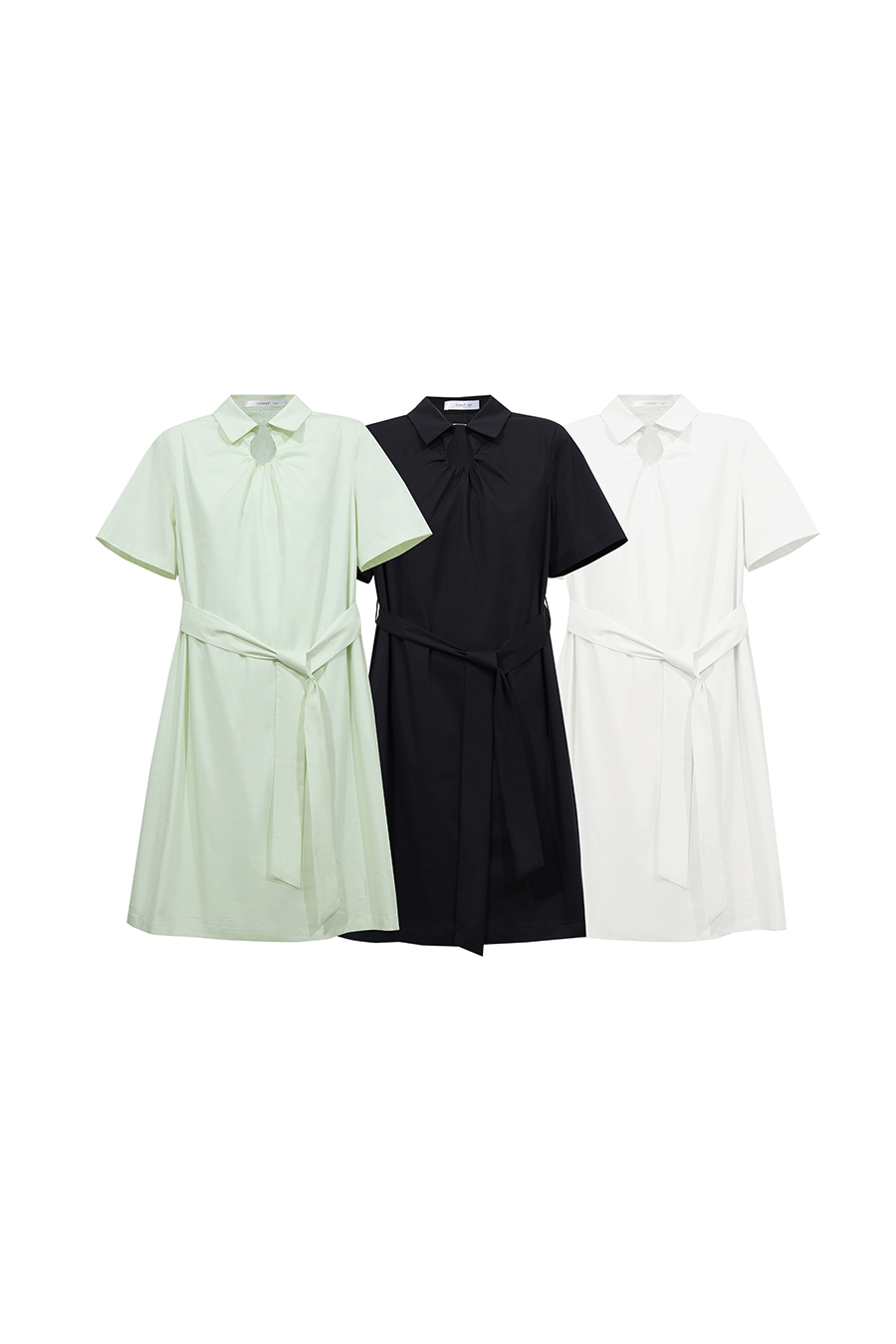 Belted Lapel Dress|AMII
