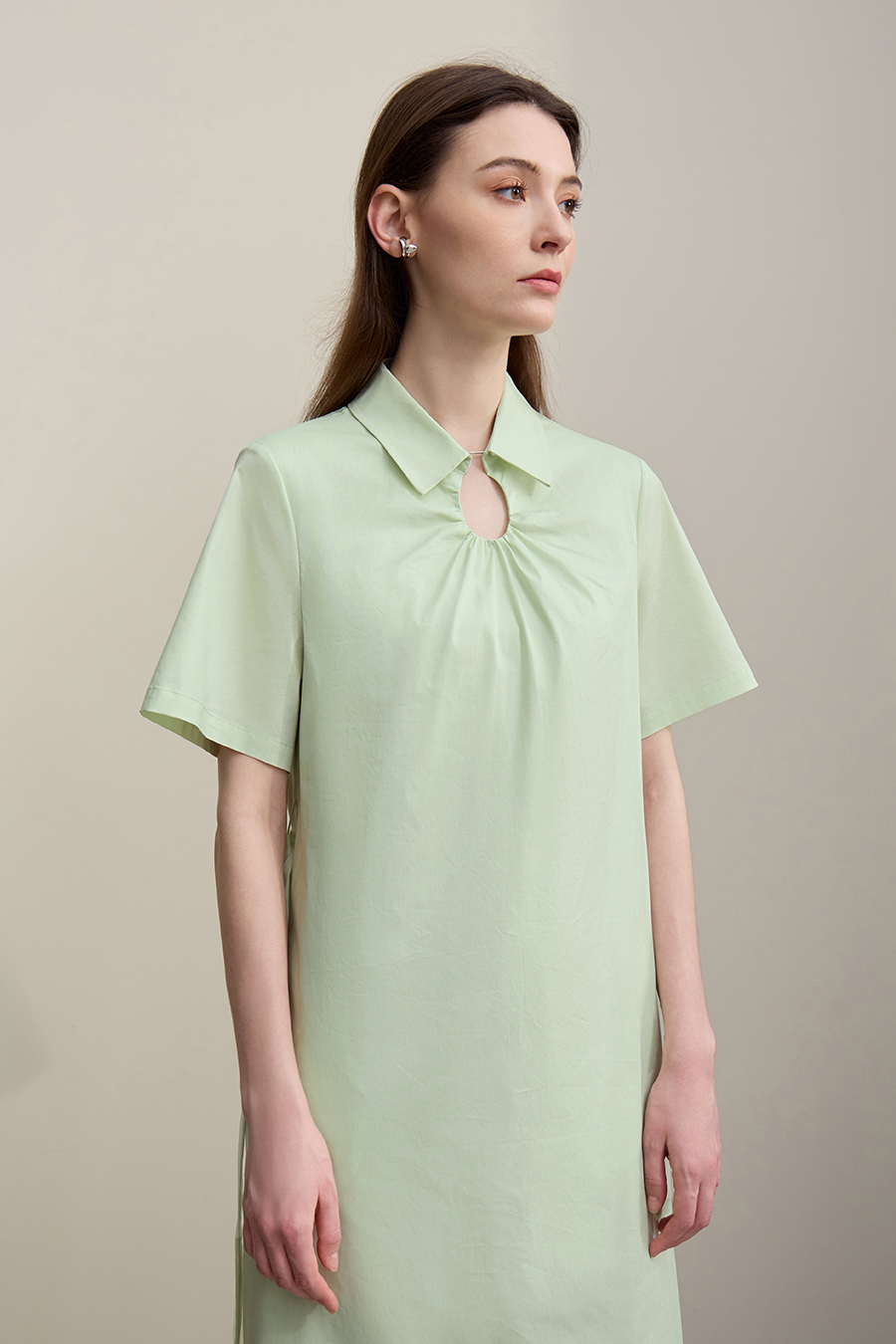 Belted Lapel Dress|AMII