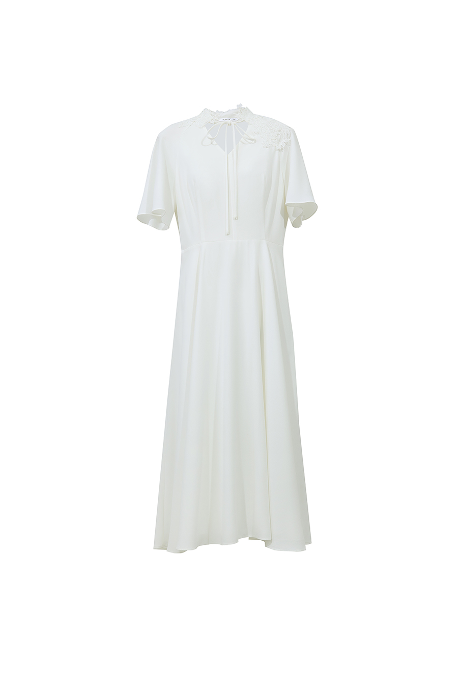 Lace Spliced Tie Dress|AMII