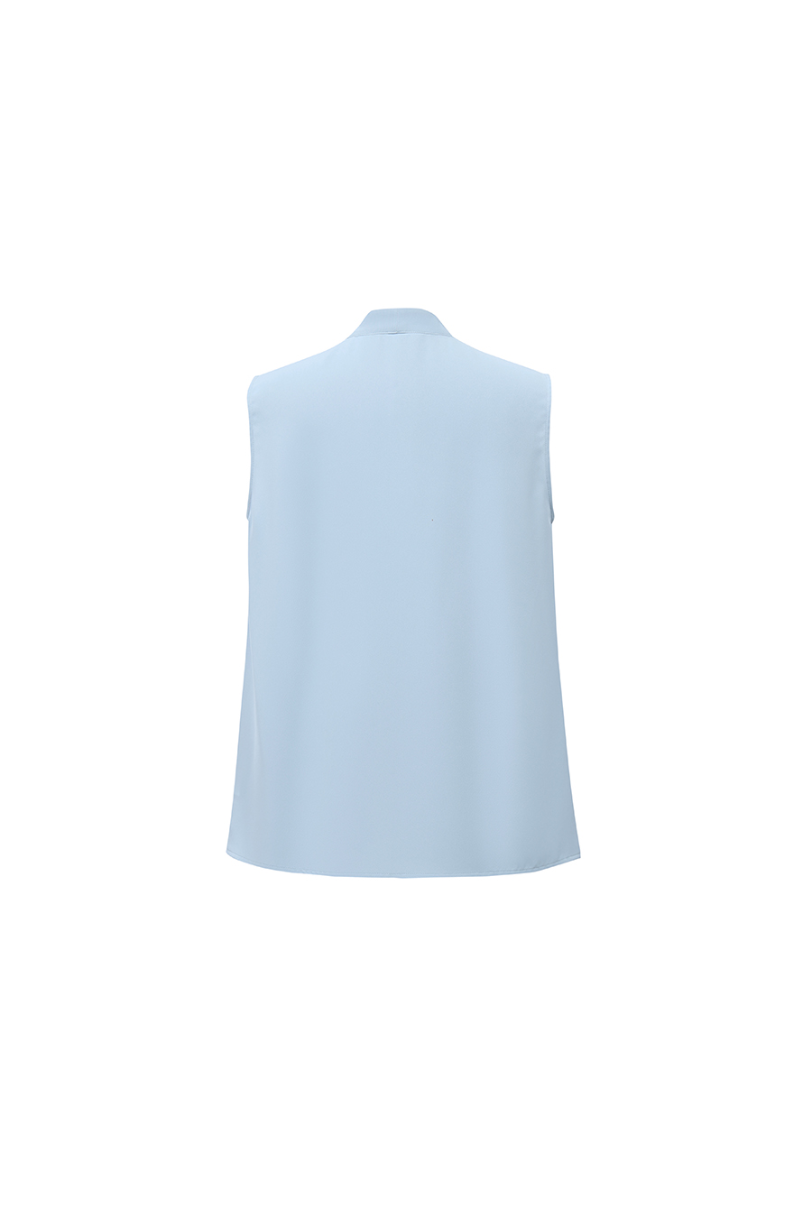 One-Button Sleeveless Chiffon Top