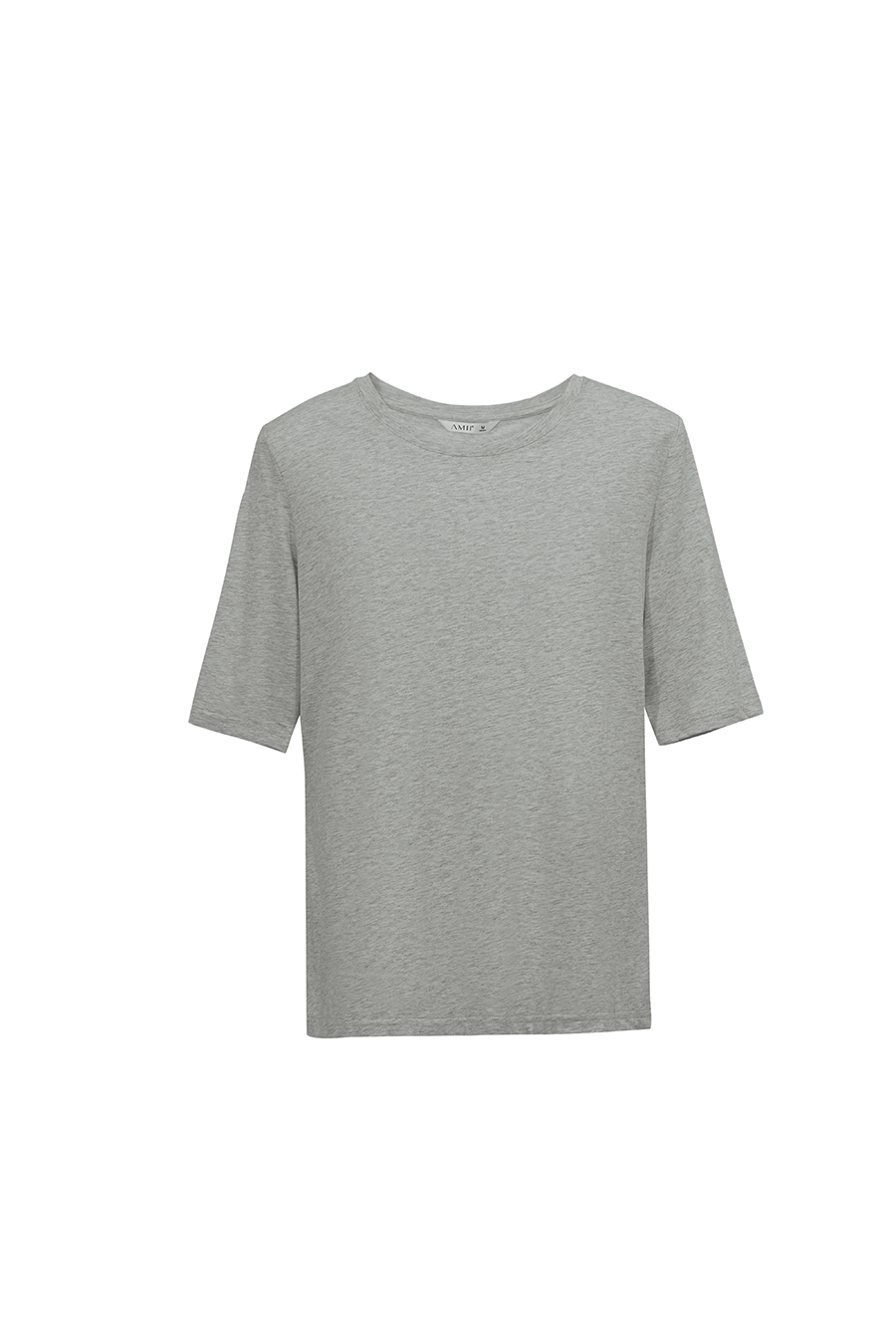 Crew Neck Three-quarter Sleeve Stretch Cotton T-shirt|AMII