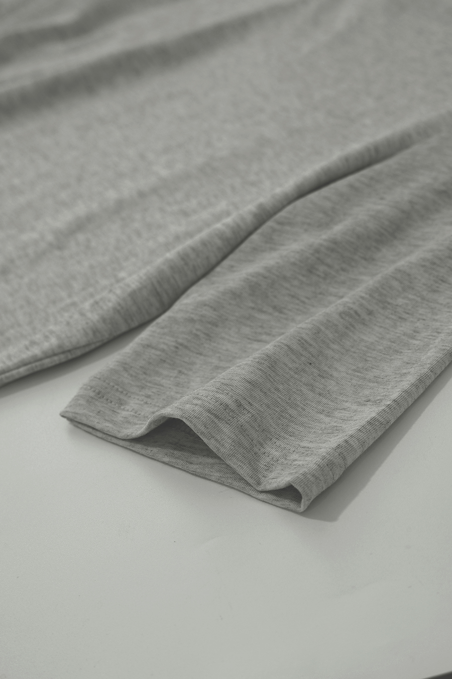 Crew Neck Three-quarter Sleeve Stretch Cotton T-shirt|AMII