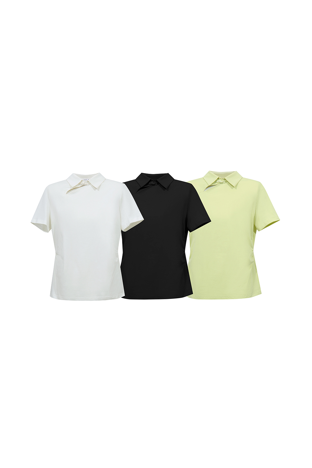 Lapel Frog Button Cotton Stretch T-shirt