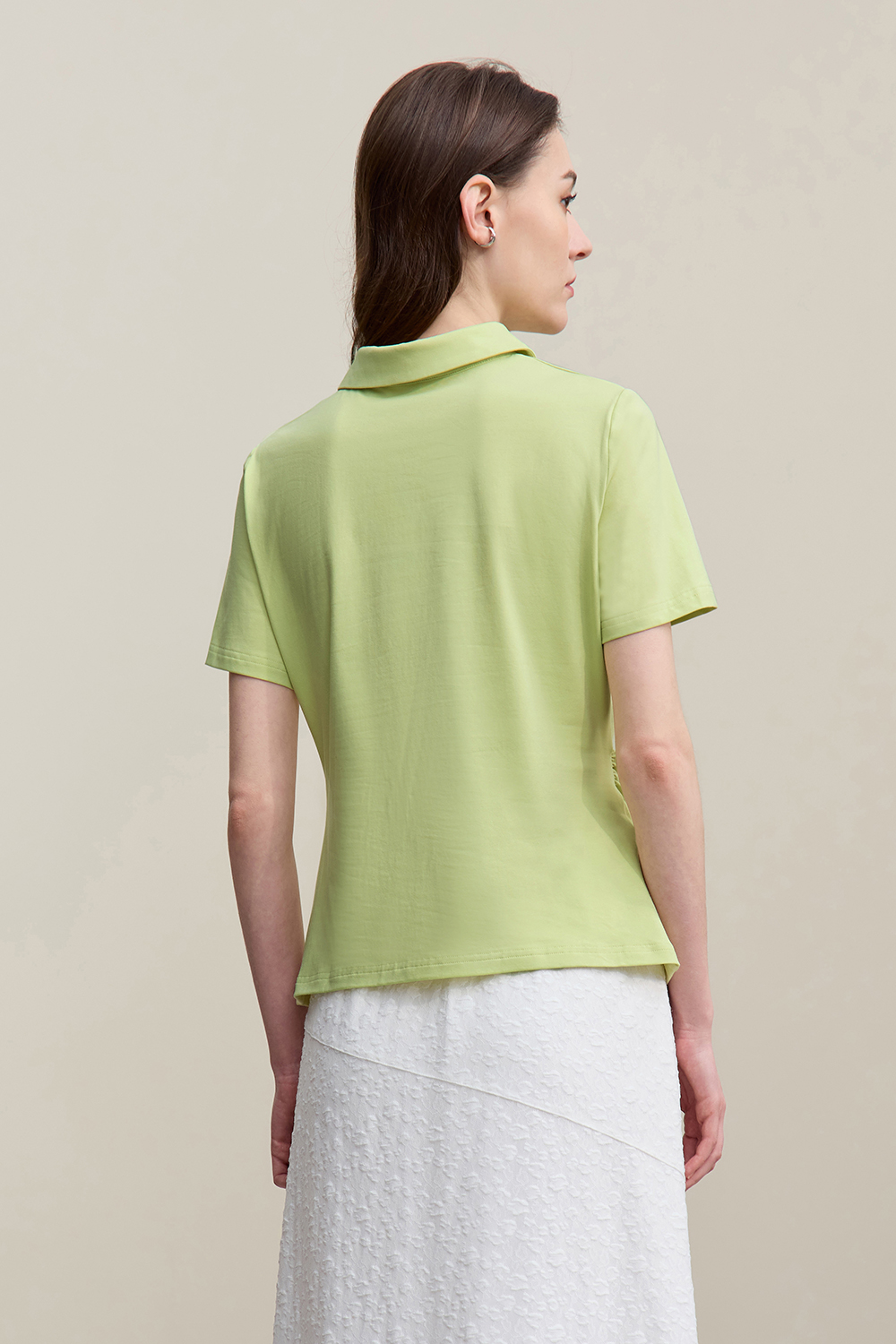 Lapel Frog Button Cotton Stretch T-shirt