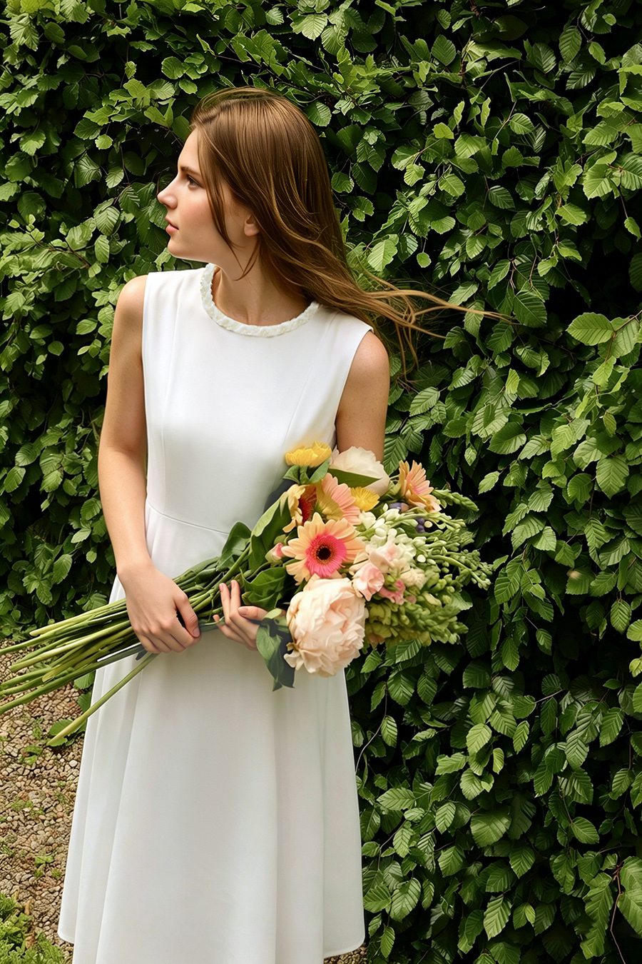 Tweed Waisted Dress|AMII