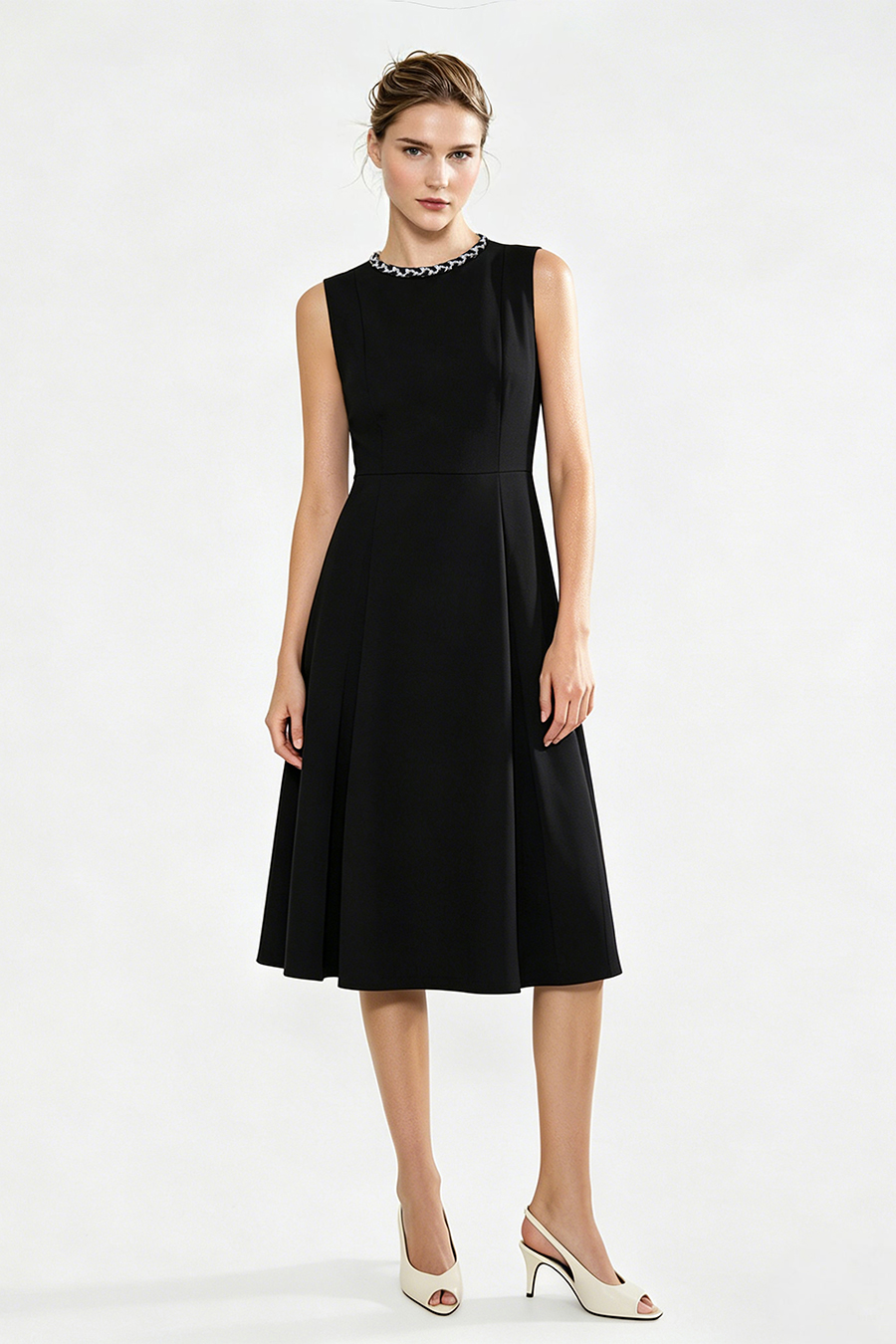 Tweed Waisted Dress|AMII