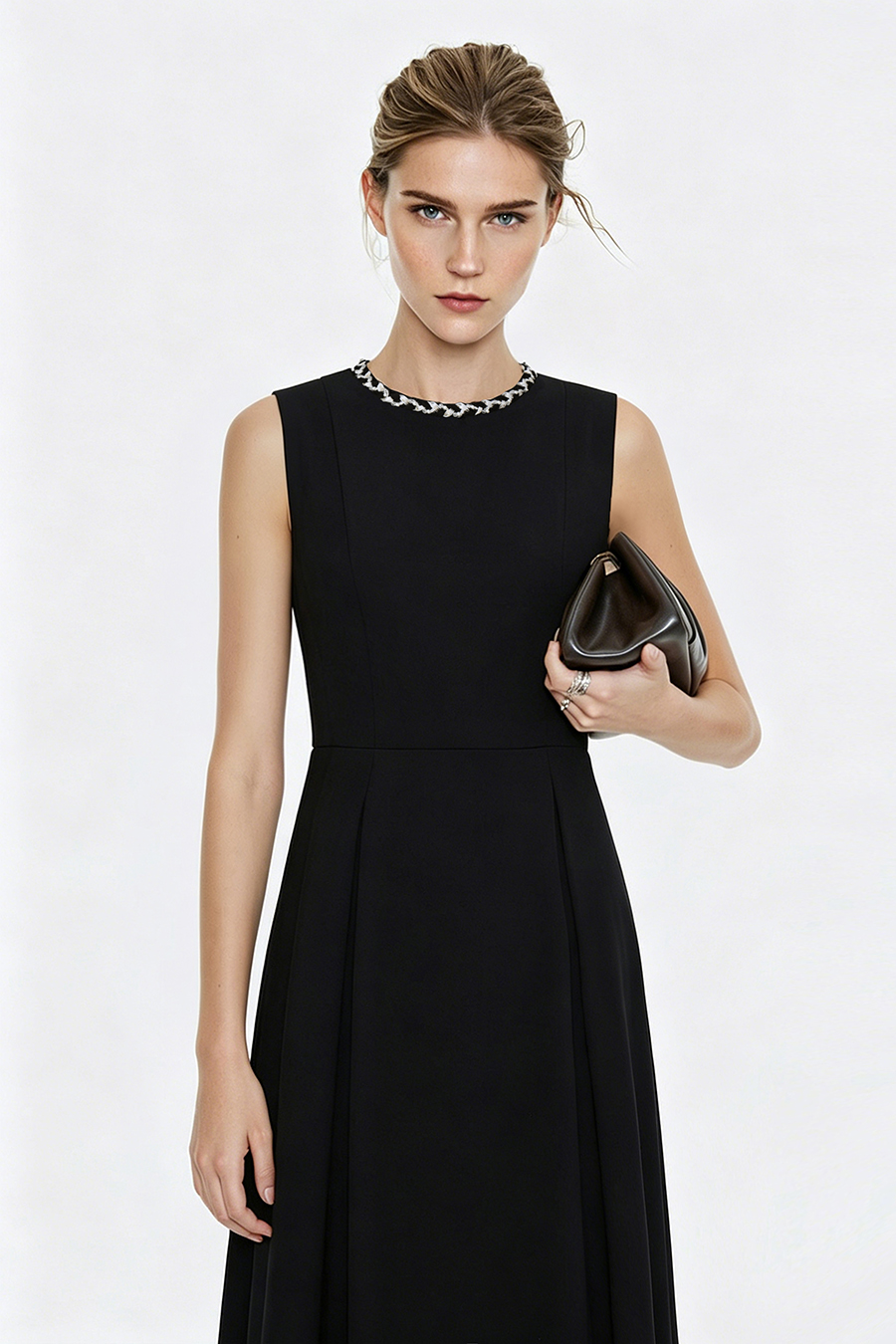 Tweed Waisted Dress|AMII