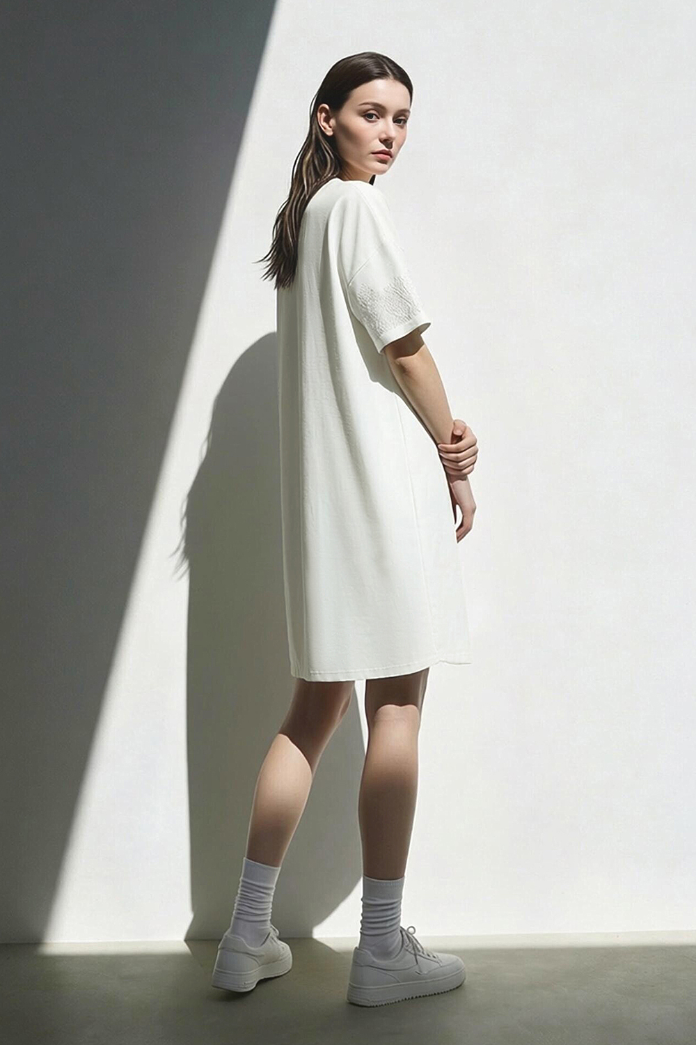 Lace Spliced Loose Dress