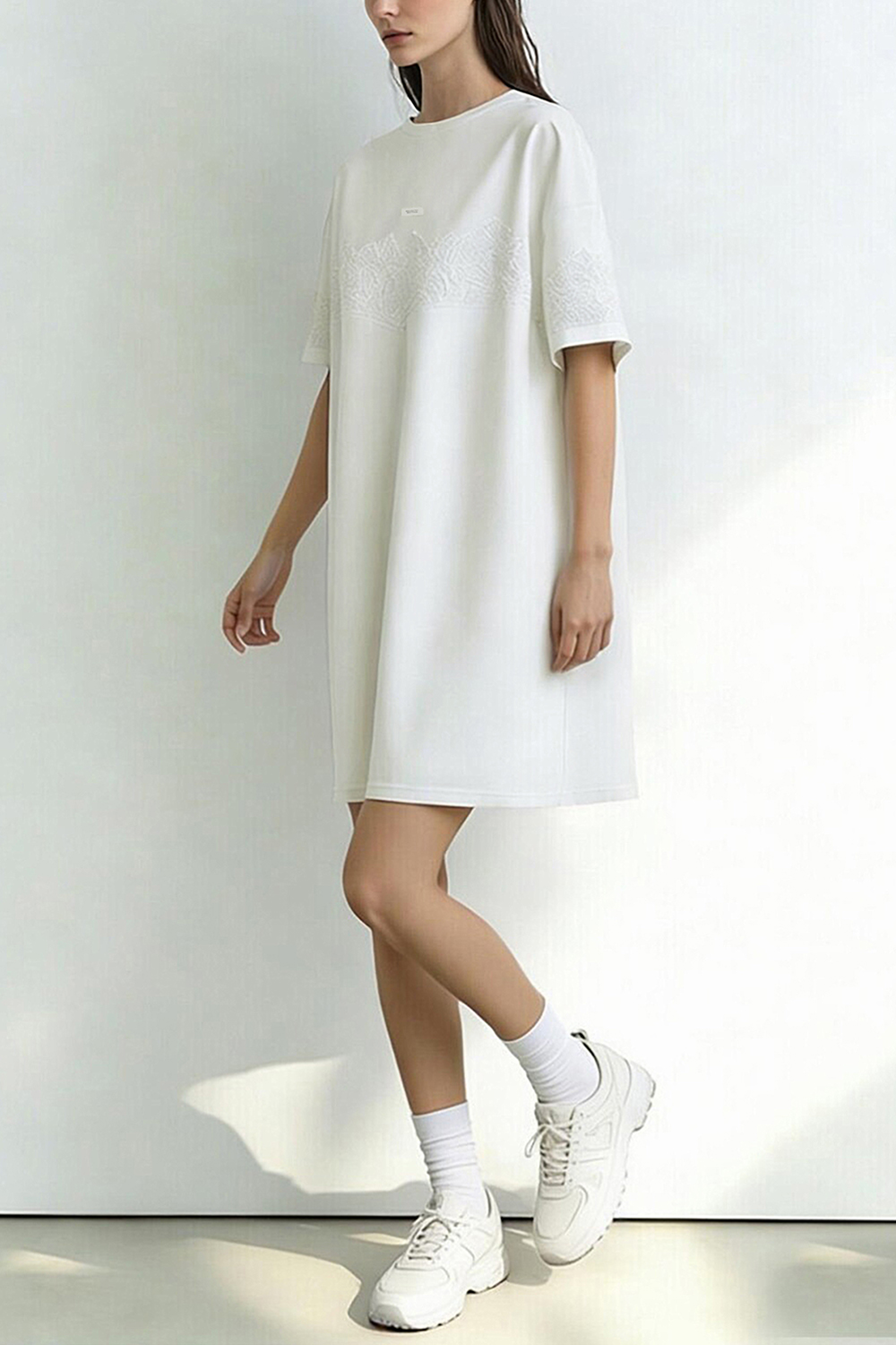 Lace Spliced Loose Dress