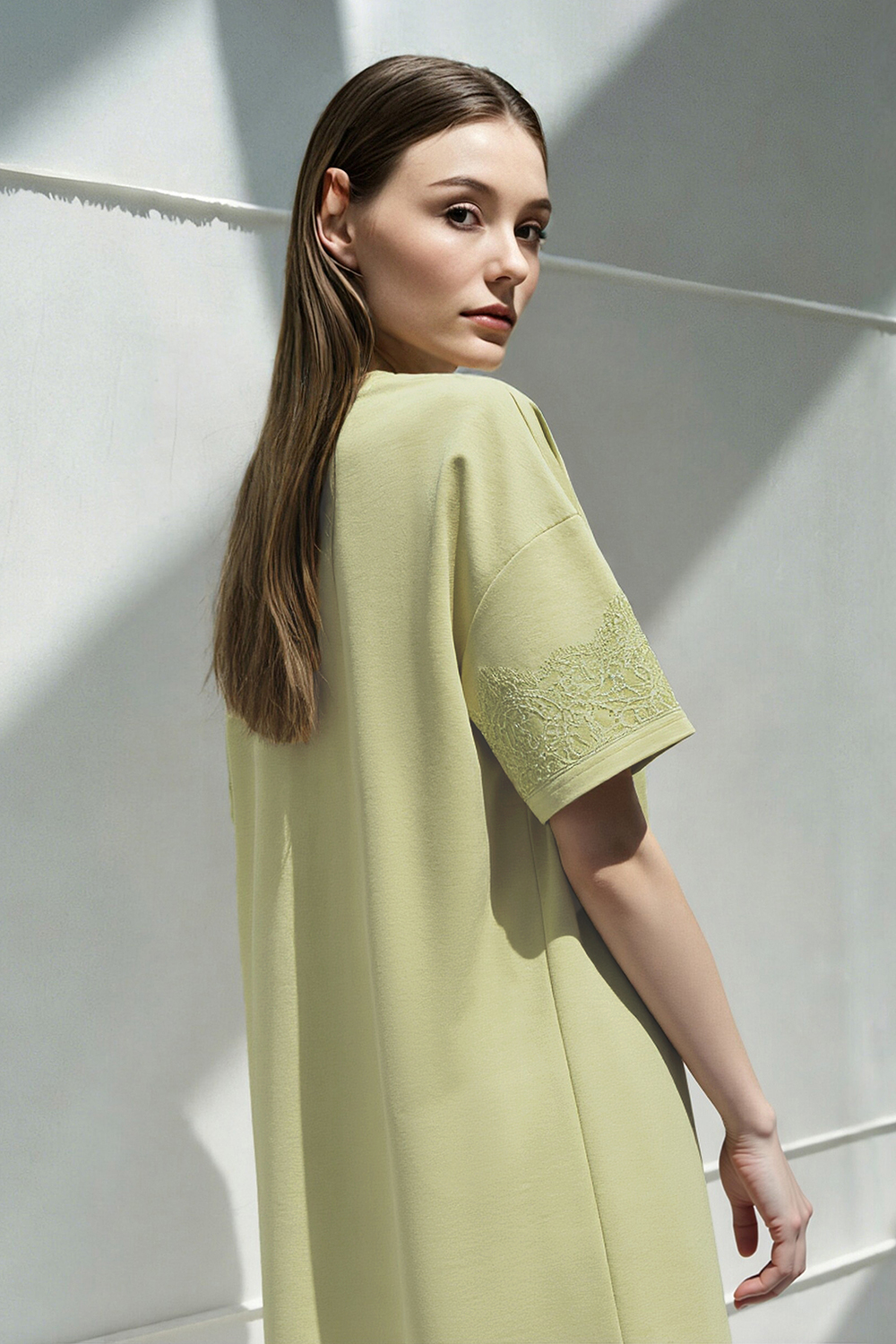 Lace Spliced Loose Dress