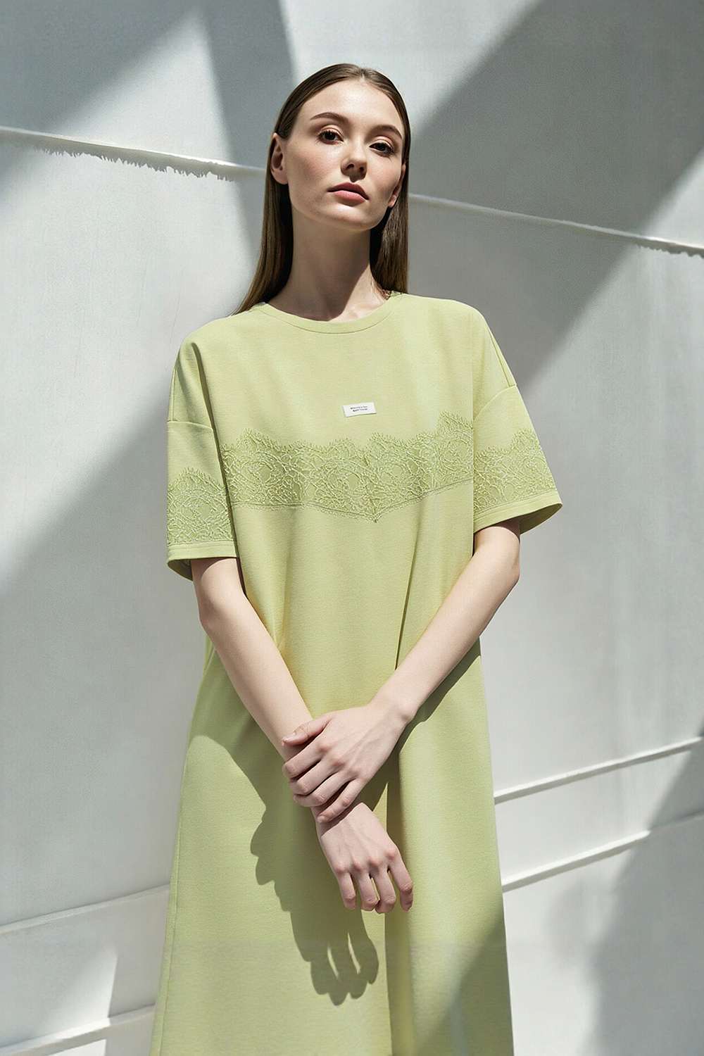 Lace Spliced Loose Dress