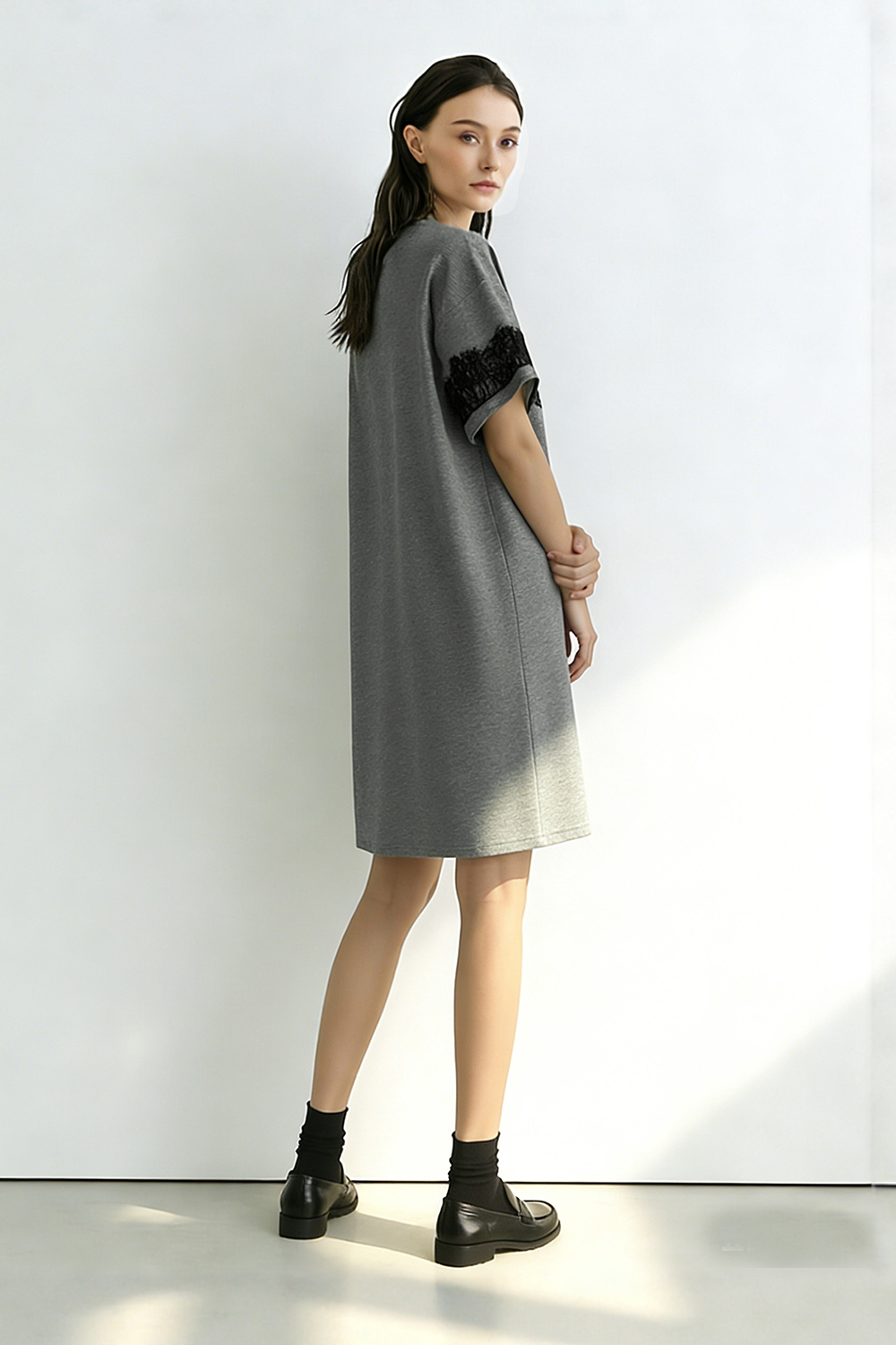 Lace Spliced Loose Dress