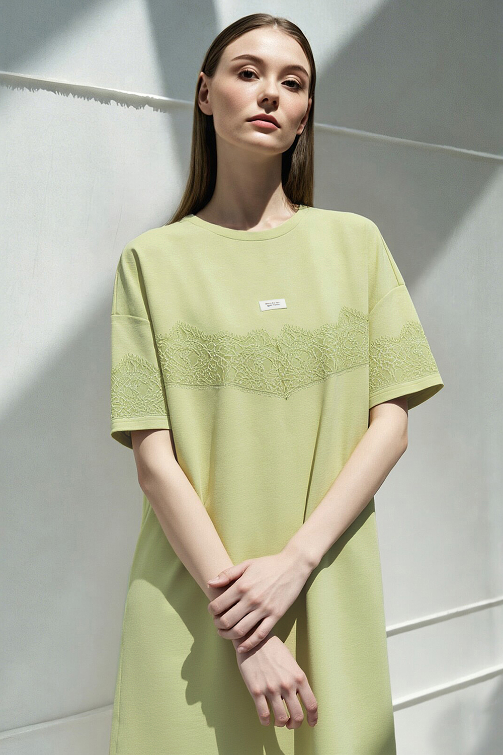 Lace Spliced Loose Dress