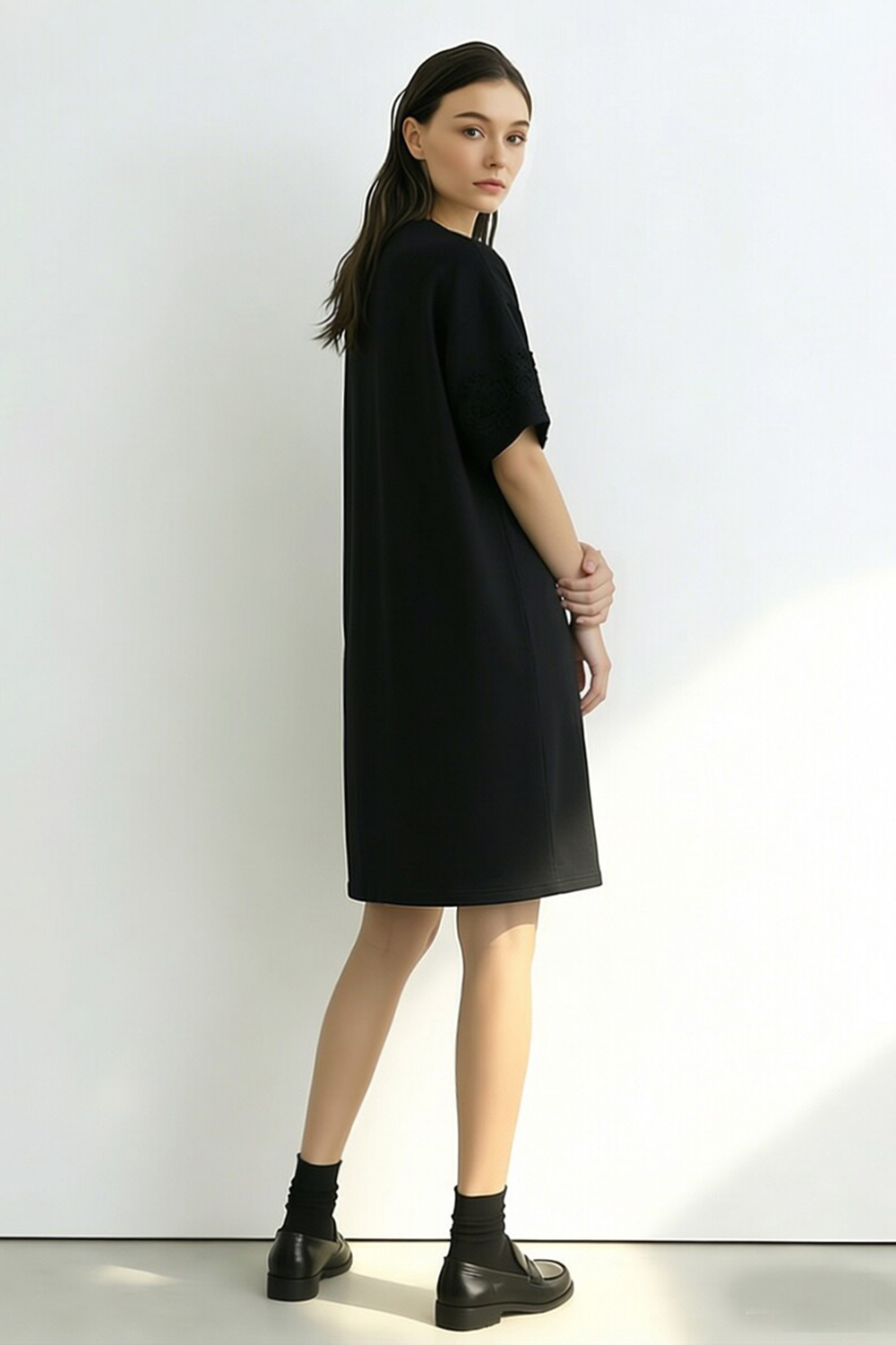 Lace Spliced Loose Dress