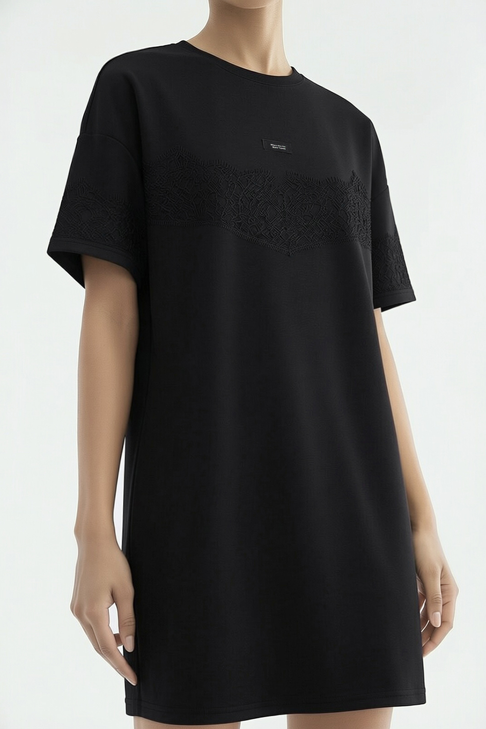 Lace Spliced Loose Dress