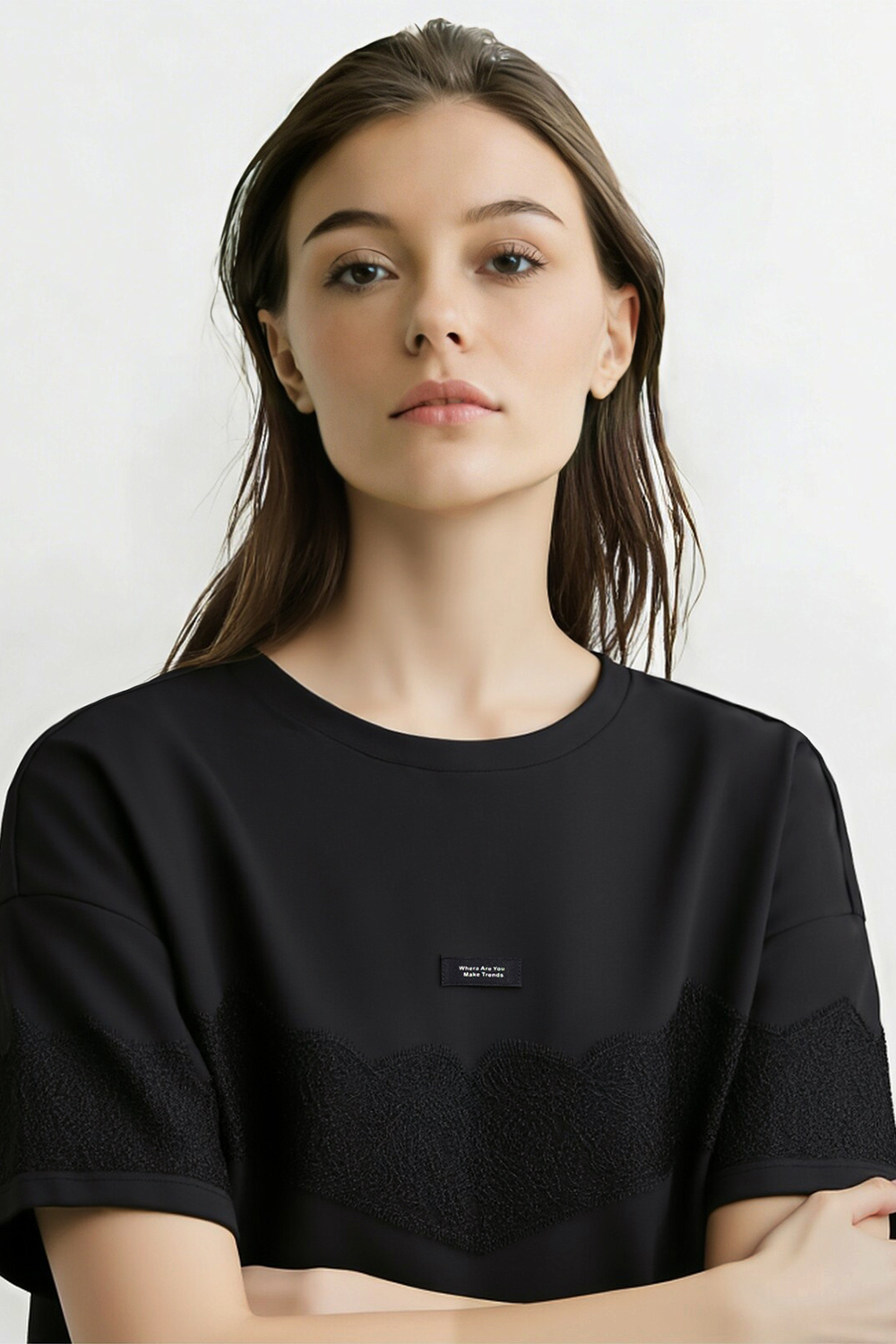 Lace Spliced Loose Dress