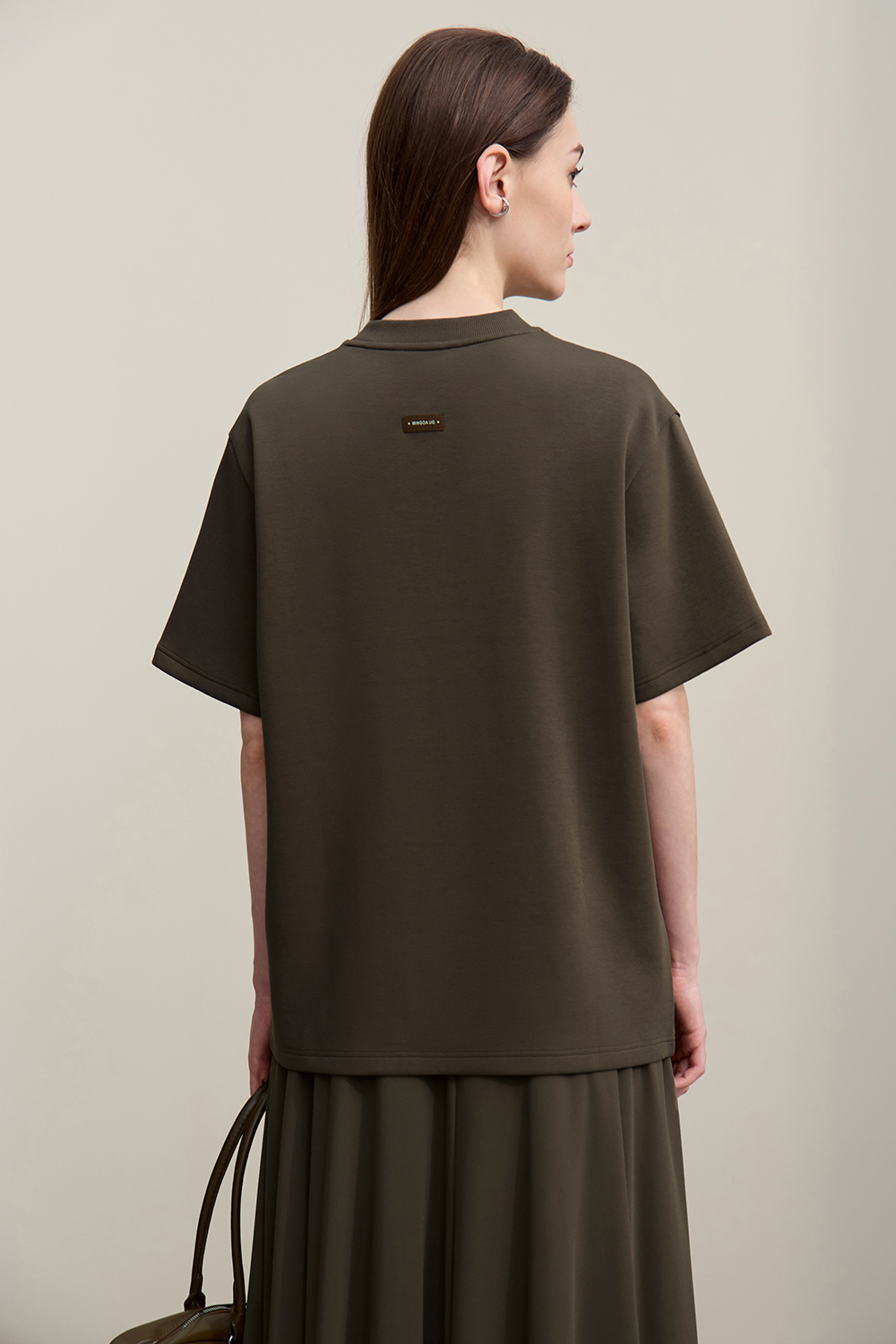 Ribbed Spliced Air Layer T-shirt