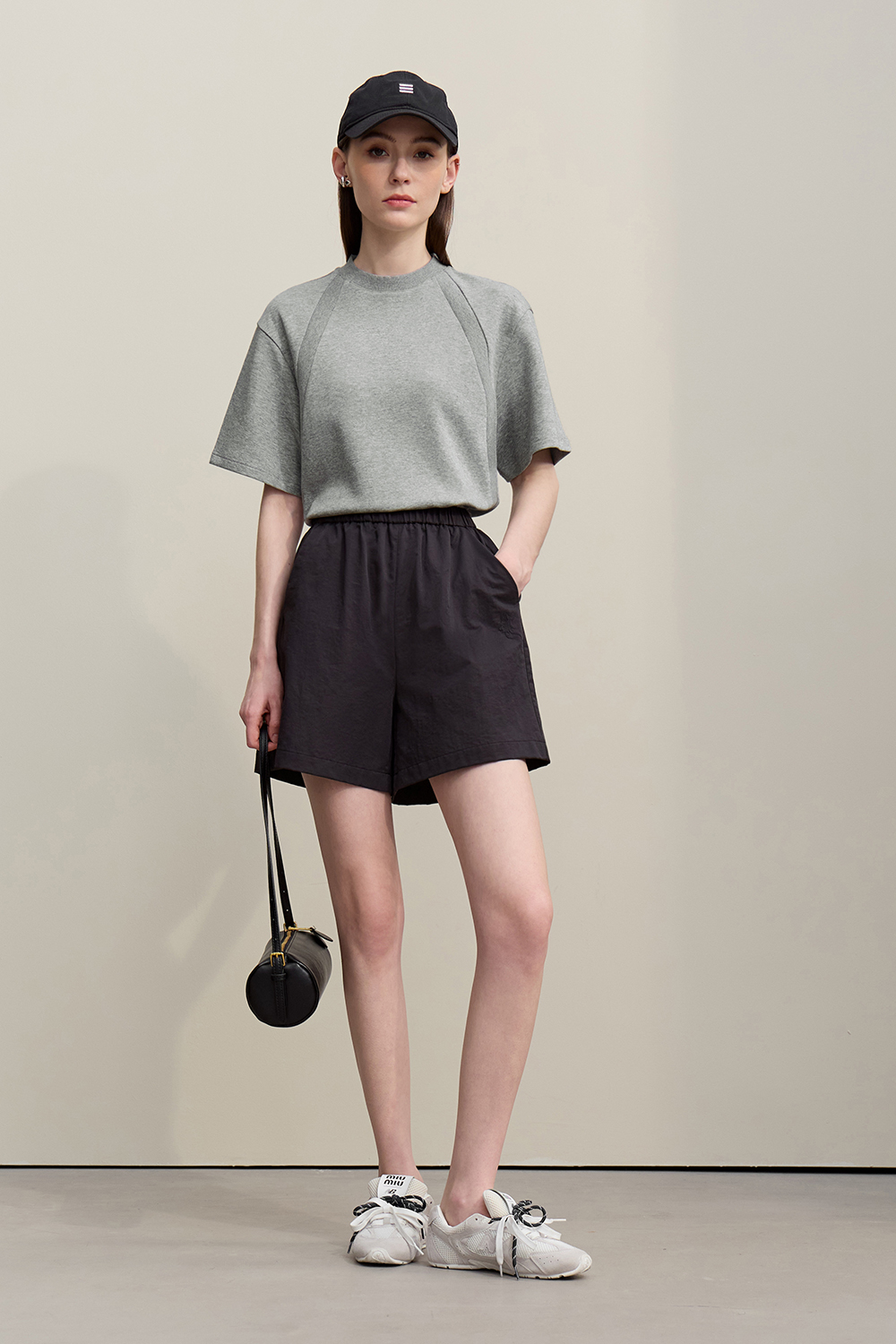 Ribbed Spliced Air Layer T-shirt