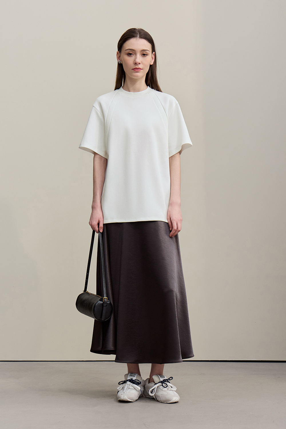 Ribbed Spliced Air Layer T-shirt