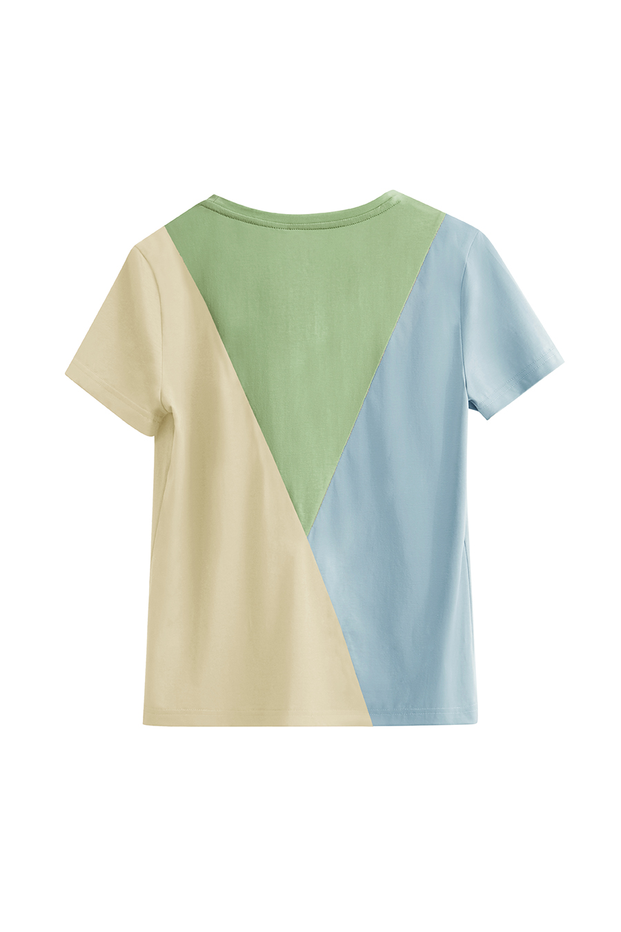 Color-blocked Crew Neck T-shirt|AMII