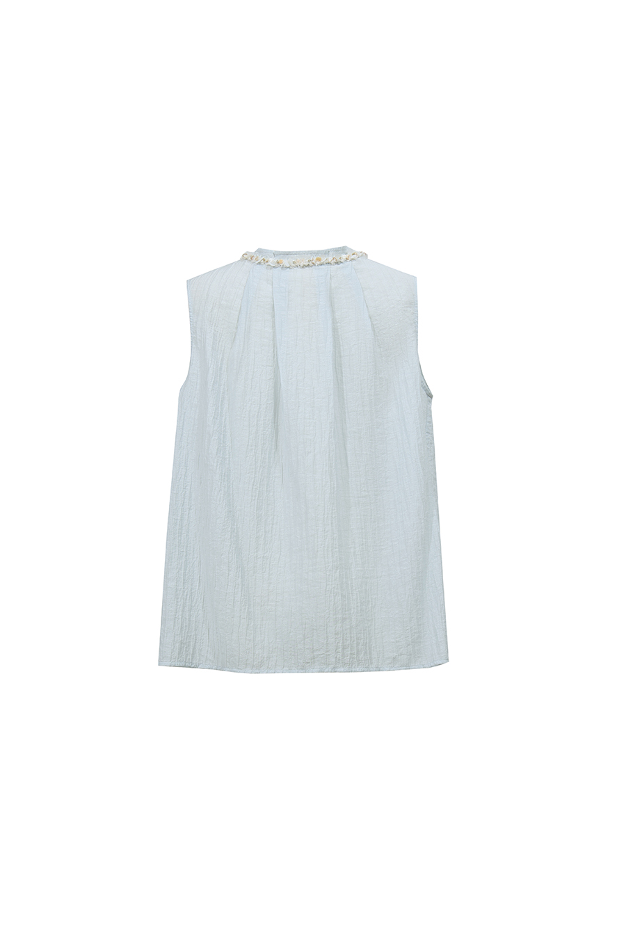 Tweed-style acetate sleeveless blouse|AMII