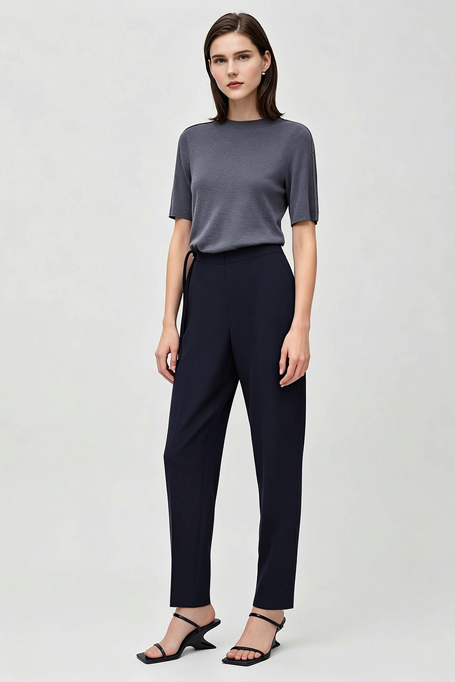 Tie Waist Tapered Pants