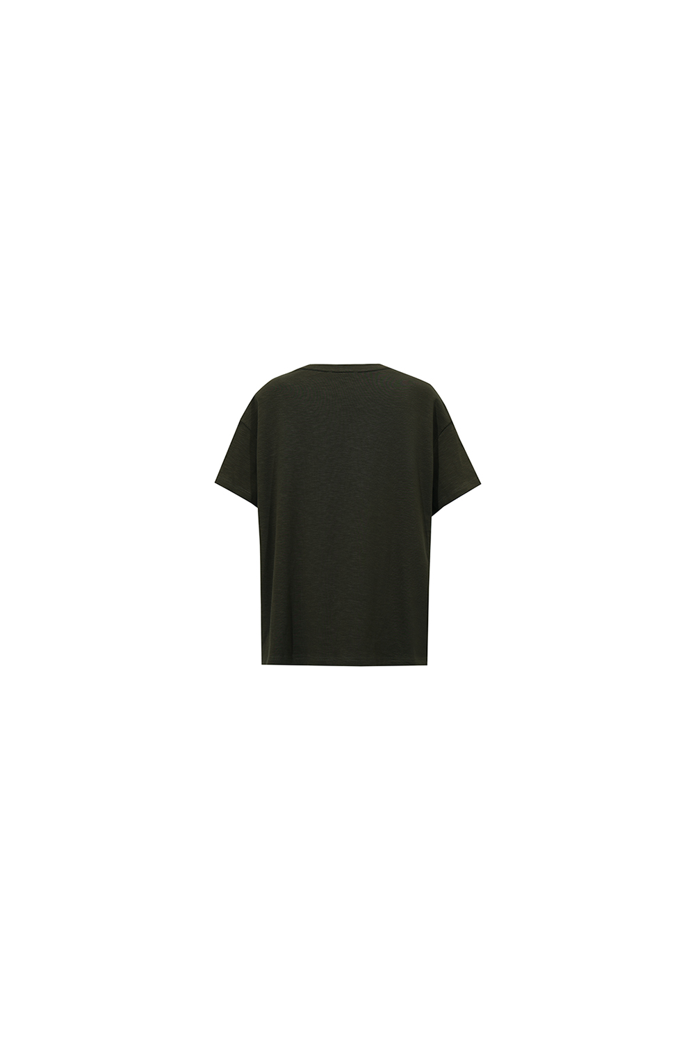 Letter Print Stretch Cotton T-Shirt|AMII
