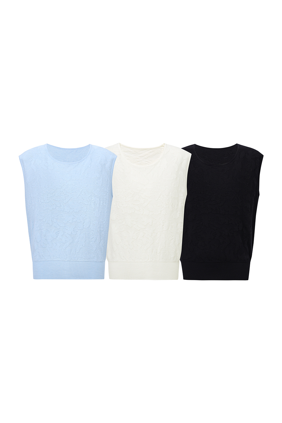 Crew Neck Jacquard Knit Sweater|AMII