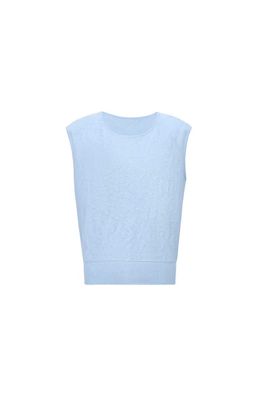 Crew Neck Jacquard Knit Sweater|AMII