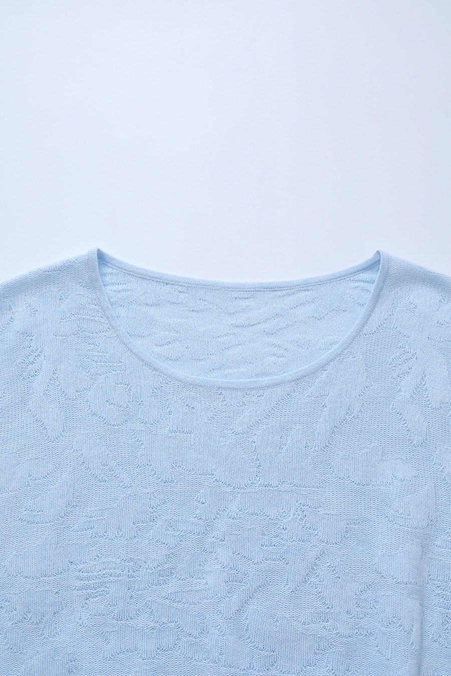 Crew Neck Jacquard Knit Sweater|AMII