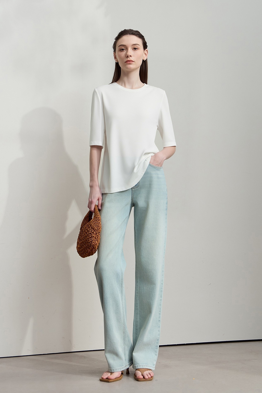 Crew Neck Half Sleeve Cotton T-shirt