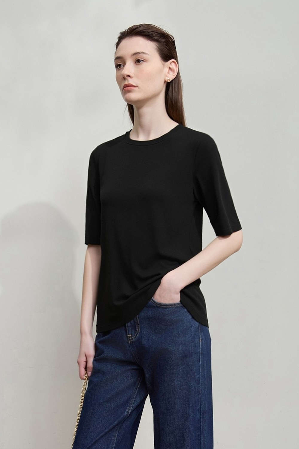 Crew Neck Half Sleeve Cotton T-shirt