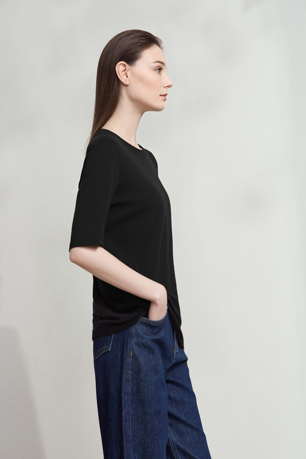 Crew Neck Half Sleeve Cotton T-shirt