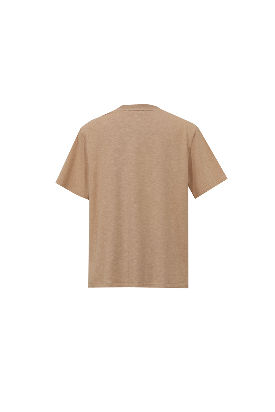 Rib Spliced Round Neck T-Shirt|AMII