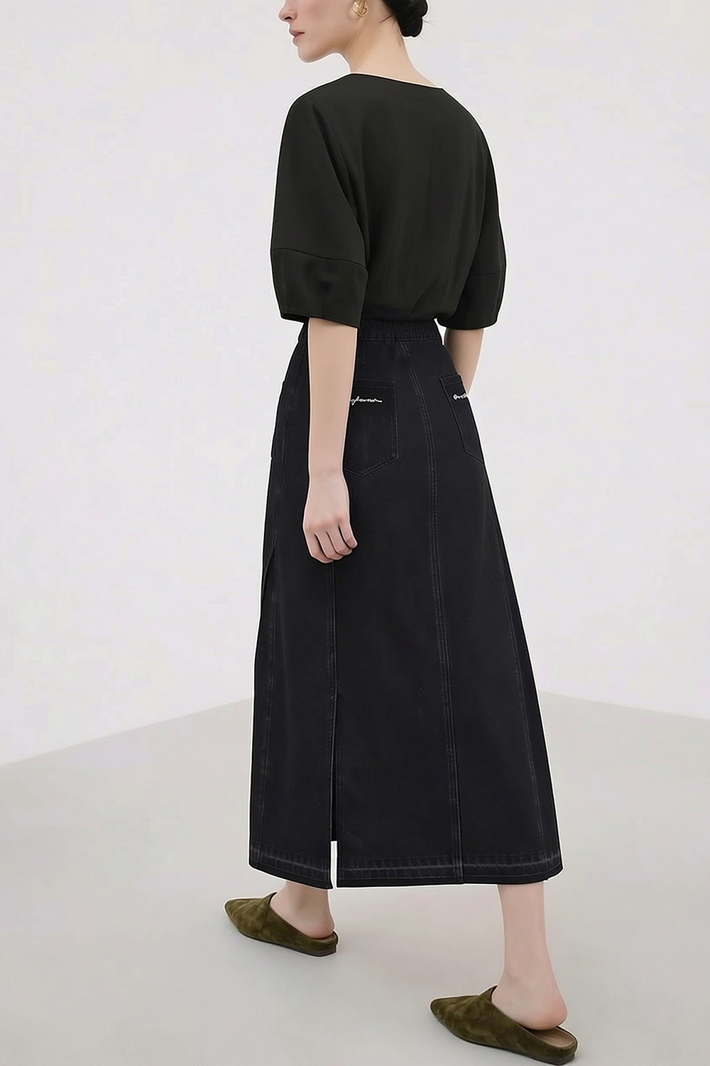 Round Neck Lantern Sleeve Shirt